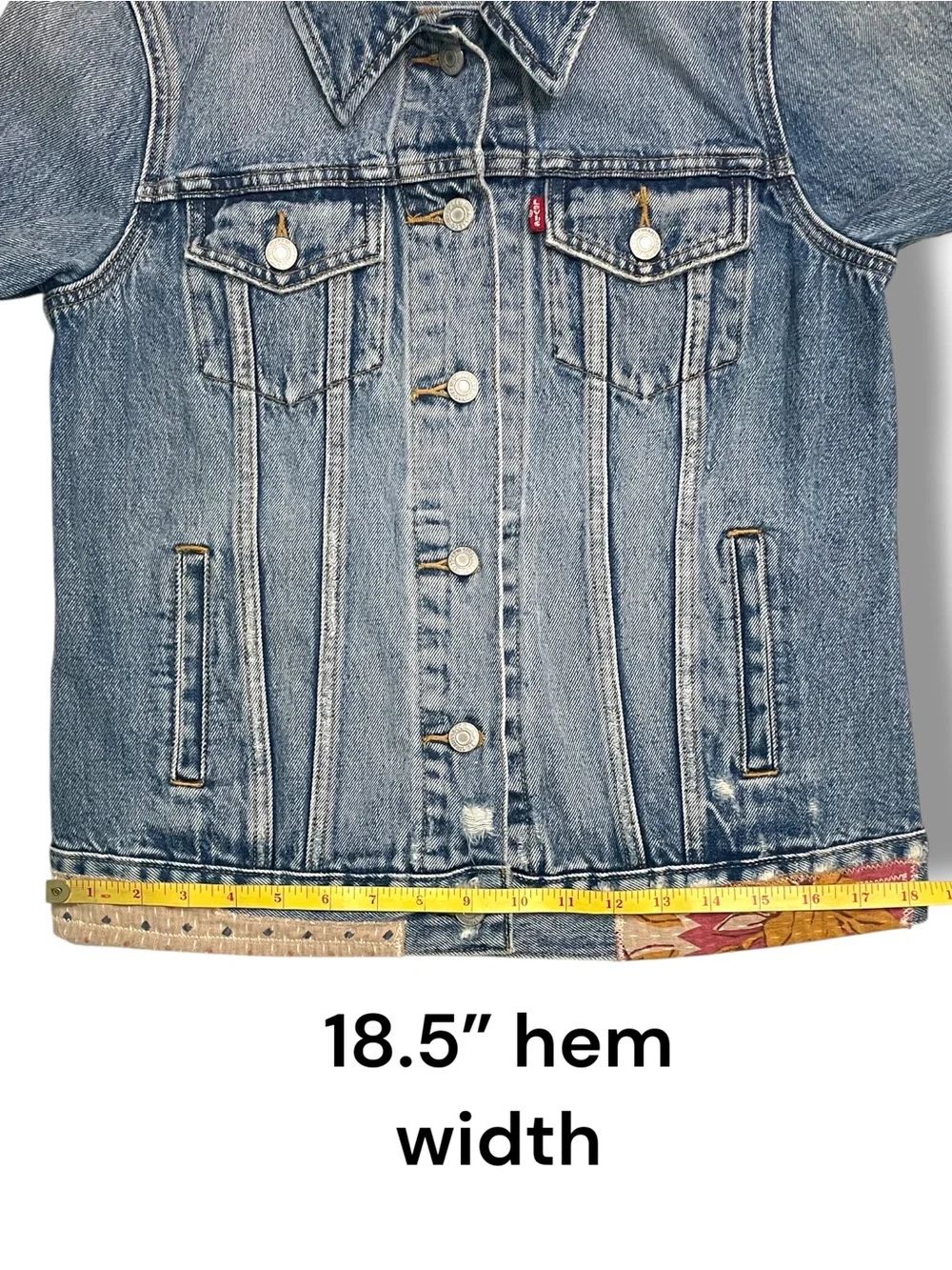 Levi's Premium Faded Boyfriend Desperado Sample Patchwork Denim Jacket Small